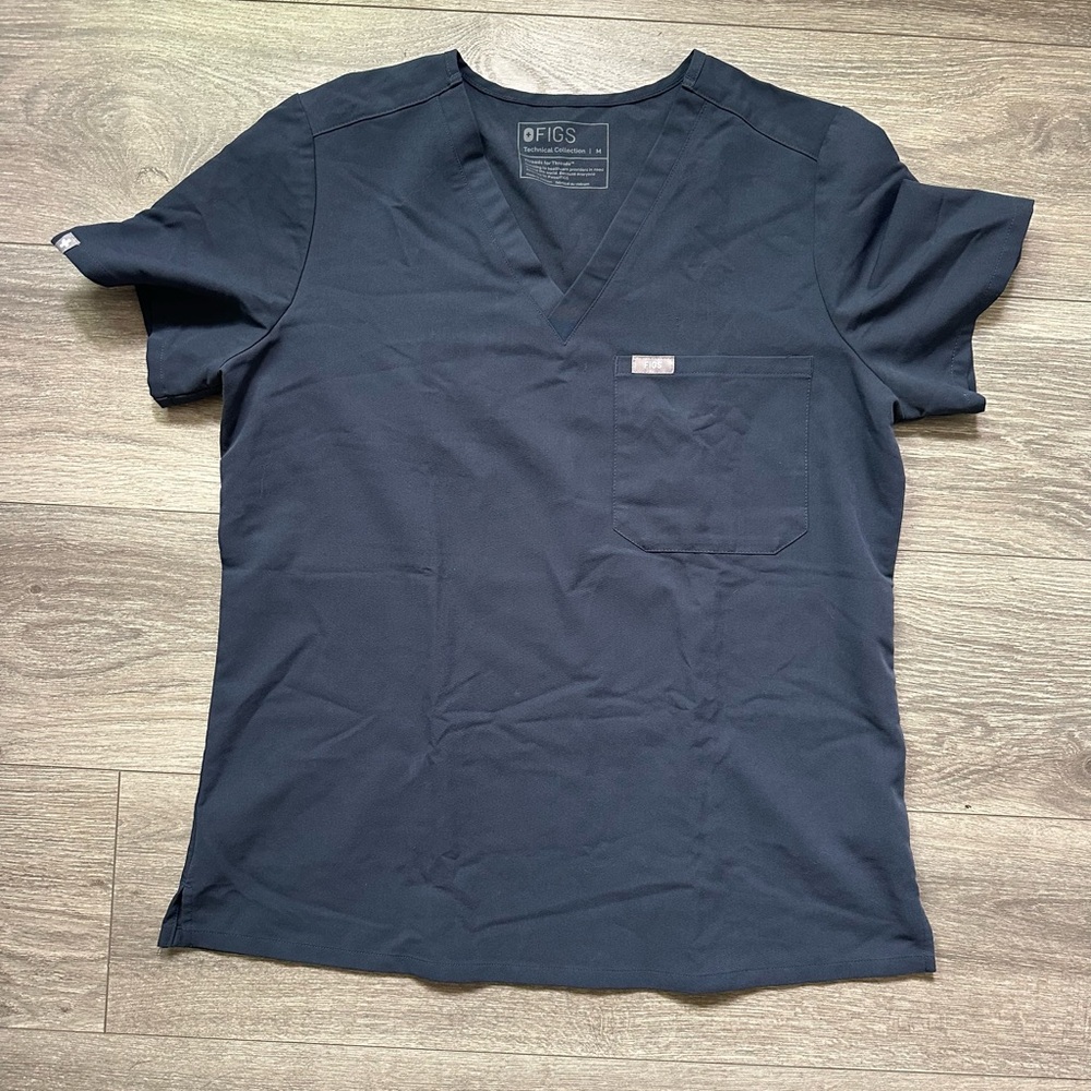 Figs navy blue scrub top